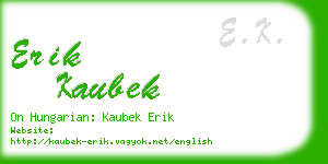 erik kaubek business card